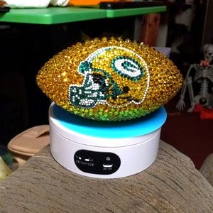 Handmade 6 inch Mini football Green Bay Packers. Display piece or xmas ornament.
